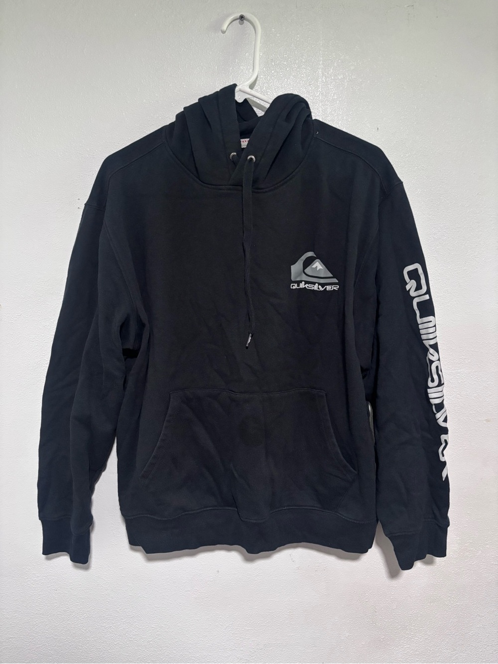 Quiksilver Black Hoodie with Sleeve Logo